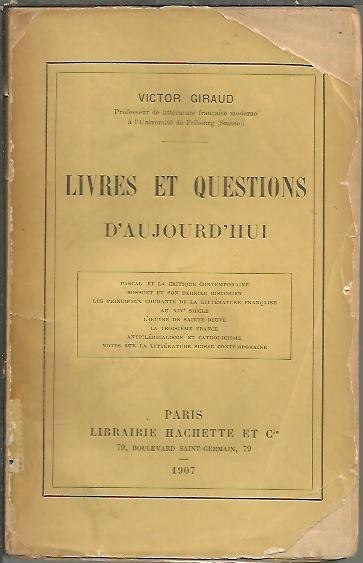 LIVRES ET QUESTIONS D'AUJOURD'HUI.