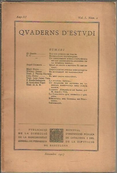 QUADERNS D'ESTUDI. ANY III. VOL. I. N. 2.