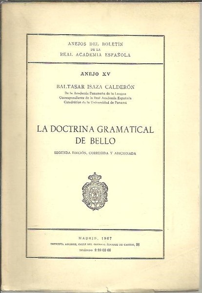 ANEJOS DEL BOLETIN DE LA REAL ACADEMIA ESPAÑOLA. ANEJO XV. …
