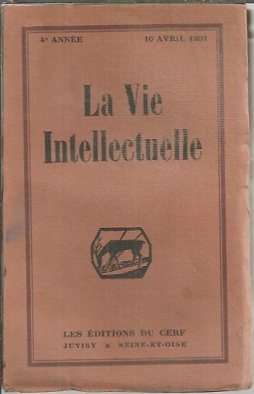LA VIE INTELLECTUELLE. T. XI. N. 1.