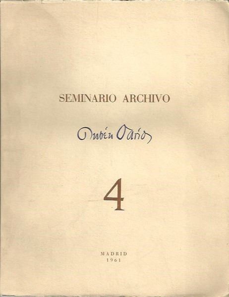 SEMINARIO ARCHIVO RUBEN DARIO. NUM. 4.