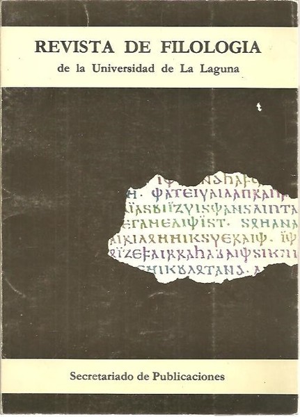 REVISTA DE FILOLOGIA DE LA UNIVERSIDAD DE LA LAGUNA.