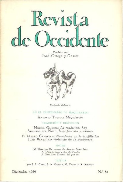 REVISTA DE OCCIDENTE. NUM. 81.