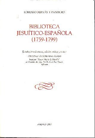 BIBLIOTECA JESUITICO-ESPAÑOLA (1759-1799).