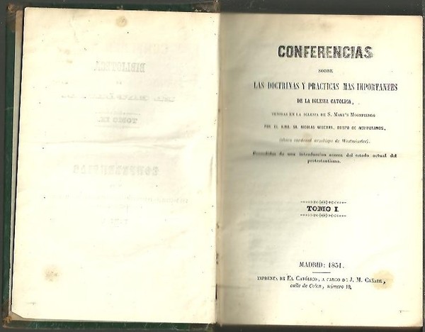 CONFERENCIAS SOBRE LAS DOCTRINAS Y PRACTICAS MAS IMPORTANTES DE LA …
