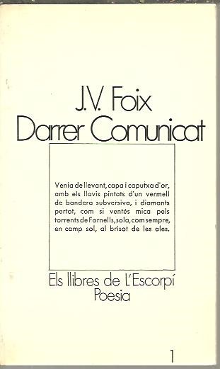 DARRER COMUNICAT.