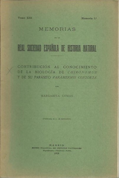 MEMORIAS DE LA REAL SOCIEDAD ESPAÑOLA DE HISTORIA NATURAL. TOMO …