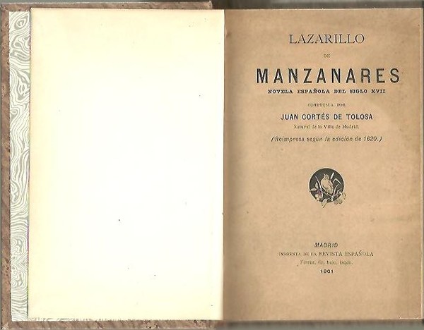LAZARILLO DE MANZANARES. NOVELA ESPAÑOLA DEL SIGLO XVII.