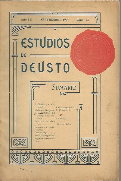 ESTUDIOS DE DEUSTO. AÑO III. SEPTIEMBRE 1907. N. 13.