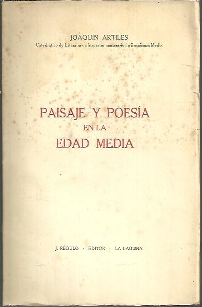 PAISAJE Y POESIA EN LA EDAD MEDIA.