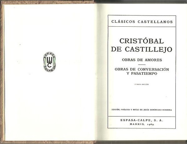 OBRAS DE AMORES. OBRAS DE CONVERSACION Y PASATIEMPO.