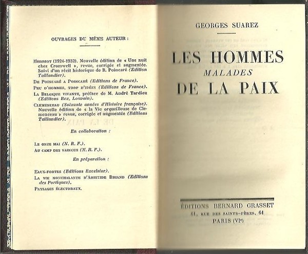 LES HOMMES MALADES DE LA PAIX.