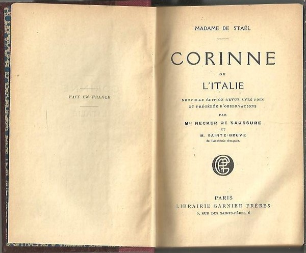 CORINNE OU L'ITALIE.