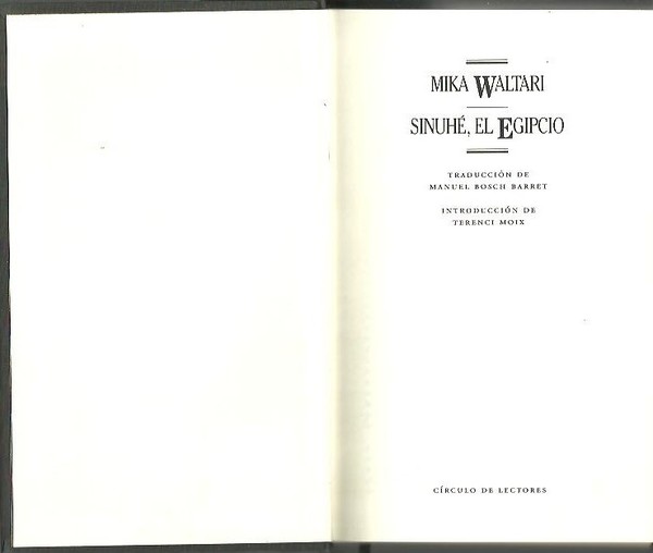 SINUHE, EL EGIPCIO.