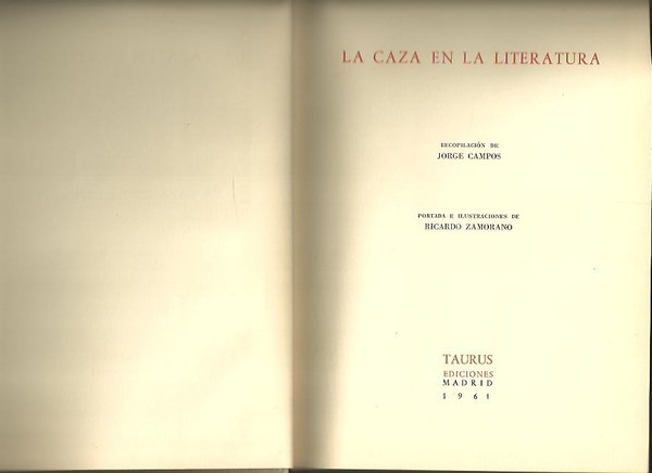 LA CAZA EN LA LITERATURA.