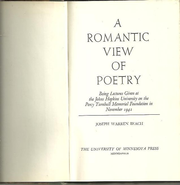 A ROMANTIC VIEW OF POETRY.
