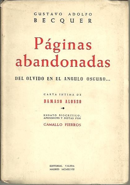 PAGINAS ABANDONADAS. DEL OLVIDO EN EL ANGULO ESCURO…