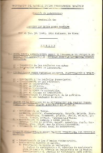 UNIFICACION DEL MATERIAL DE LOS FERROCARRILES ESPAÑOLES (SECCION DE AUTOMOTORES).