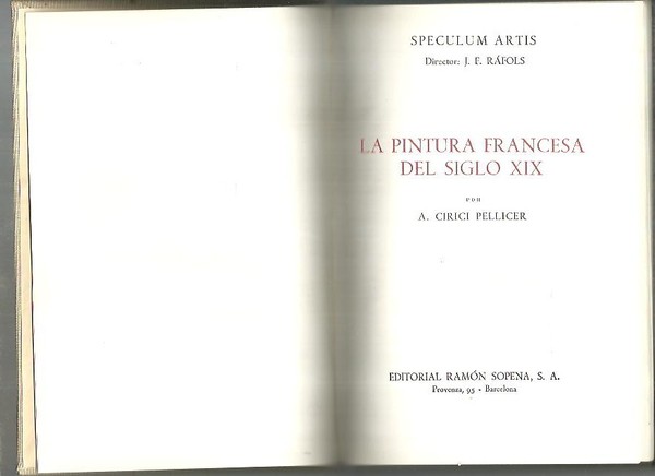 LA PINTURA FRANCESA DEL SIGLO XIX.