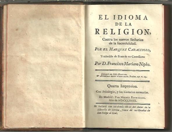 EL IDIOMA DE LA RELIGION. CONTRA LOS NUEVOS SECTARIOS DE …