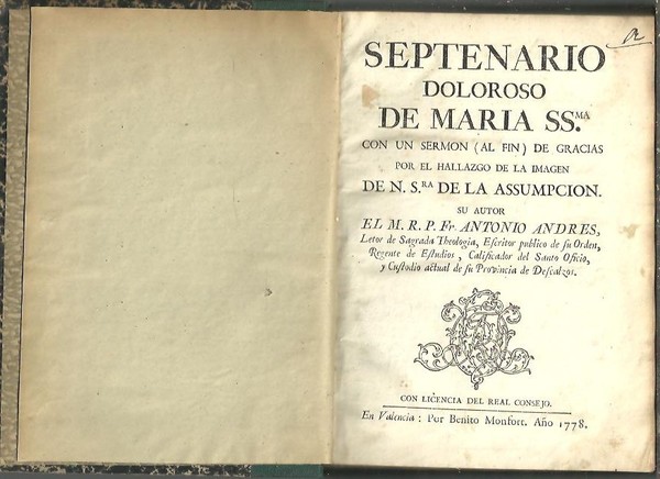 SEPTENARIO DOLOROSO DE MARIA SS.MA. CON UN SERMON DE GRACIAS …