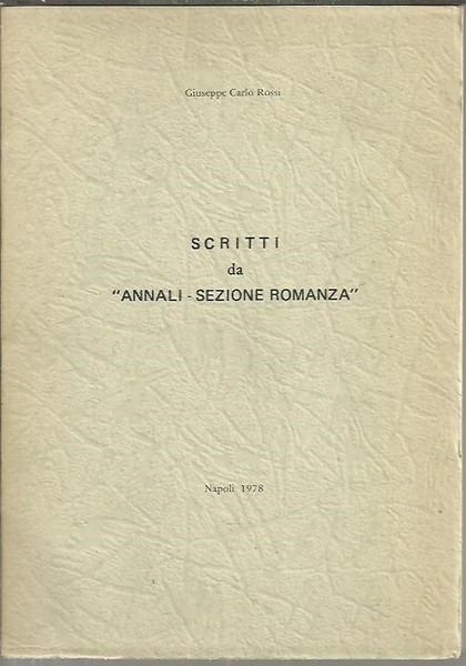 SCRITTI DA ANNALI SEZIONE ROMANZA.