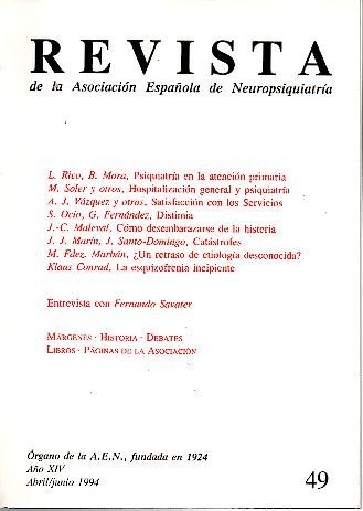 REVISTA DE LA ASOCIACION ESPAÑOLA DE NEUROPSIQUIATRIA. AÑO XIV. N. …