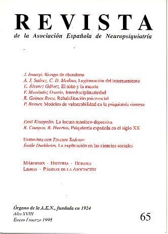 REVISTA DE LA ASOCIACION ESPAÑOLA DE NEUROPSIQUIATRIA. AÑO XVIII. N. …