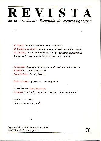 REVISTA DE LA ASOCIACION ESPAÑOLA DE NEUROPSIQUIATRIA. AÑO XIX. N. …