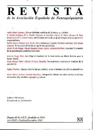 REVISTA DE LA ASOCIACION ESPAÑOLA DE NEUROPSIQUIATRIA. AÑO XXIII. N. …