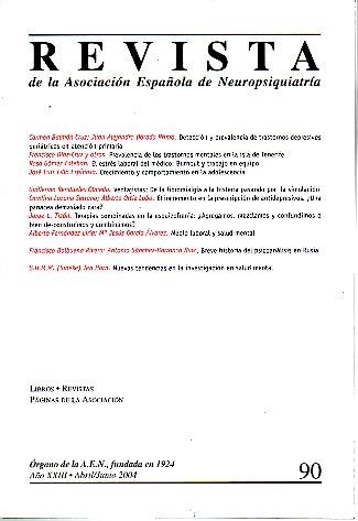 REVISTA DE LA ASOCIACION ESPAÑOLA DE NEUROPSIQUIATRIA. AÑO XXIV. N. …