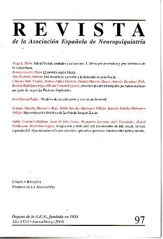 REVISTA DE LA ASOCIACION ESPAÑOLA DE NEUROPSIQUIATRIA. AÑO XXVI. N. …