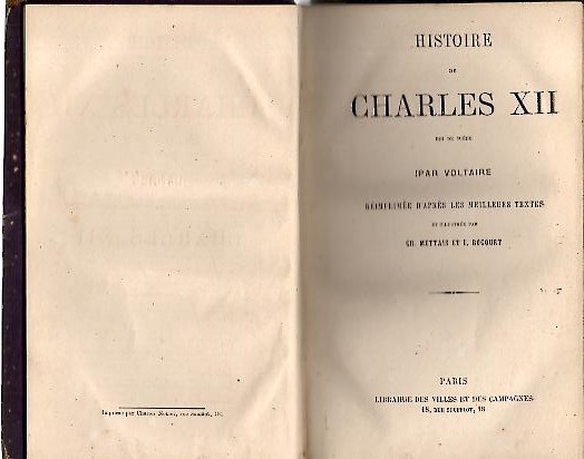 HISTOIRE DE CHARLES XII ROI DE SUEDE.