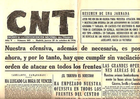 CNT. ORGANO DE LA CONFEDERACION NACIONAL DEL TRABAJO. AÑO V. …