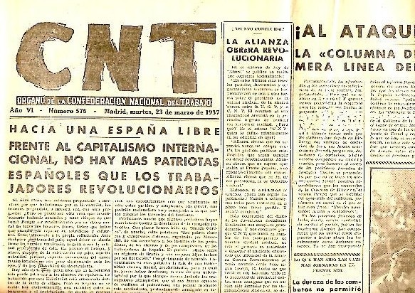 CNT. ORGANO DE LA CONFEDERACION NACIONAL DEL TRABAJO. AÑO VI. …