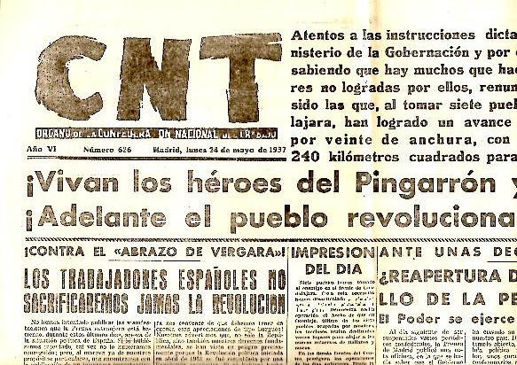 CNT. ORGANO DE LA CONFEDERACION NACIONAL DEL TRABAJO. AÑO VI. …