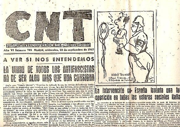 CNT. ORGANO DE LA CONFEDERACION NACIONAL DEL TRABAJO. AÑO VI. …