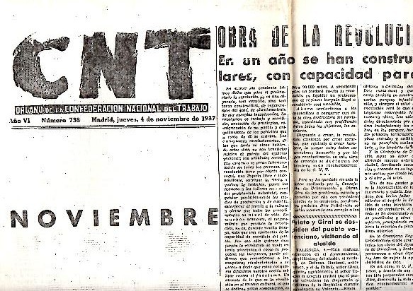 CNT. ORGANO DE LA CONFEDERACION NACIONAL DEL TRABAJO. AÑO VI. …