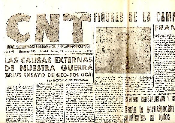 CNT. ORGANO DE LA CONFEDERACION NACIONAL DEL TRABAJO. AÑO VI. …