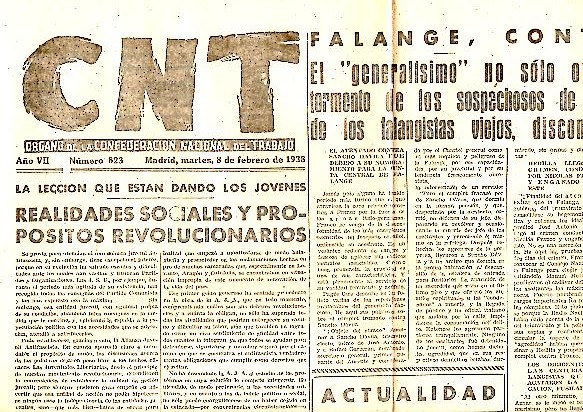 CNT. ORGANO DE LA CONFEDERACION NACIONAL DEL TRABAJO. AÑO VII. …