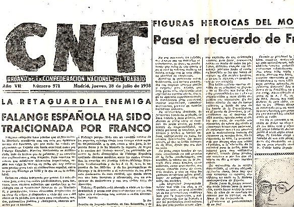 CNT. ORGANO DE LA CONFEDERACION NACIONAL DEL TRABAJO. AÑO VII. …