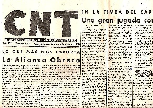 CNT. ORGANO DE LA CONFEDERACION NACIONAL DEL TRABAJO. AÑO VII. …