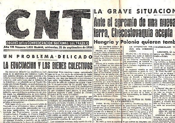 CNT. ORGANO DE LA CONFEDERACION NACIONAL DEL TRABAJO. AÑO VII. …