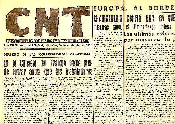 CNT. ORGANO DE LA CONFEDERACION NACIONAL DEL TRABAJO. AÑO VII. …