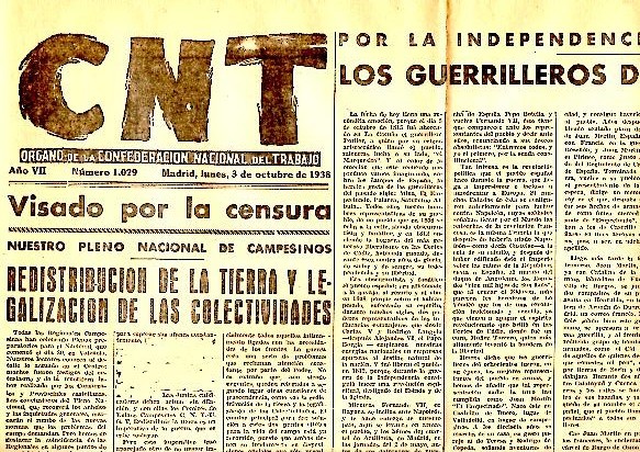 CNT. ORGANO DE LA CONFEDERACION NACIONAL DEL TRABAJO. AÑO VII. …