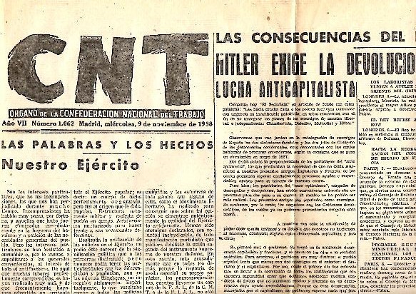 CNT. ORGANO DE LA CONFEDERACION NACIONAL DEL TRABAJO. AÑO VII. …