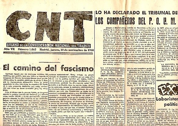 CNT. ORGANO DE LA CONFEDERACION NACIONAL DEL TRABAJO. AÑO VII. …
