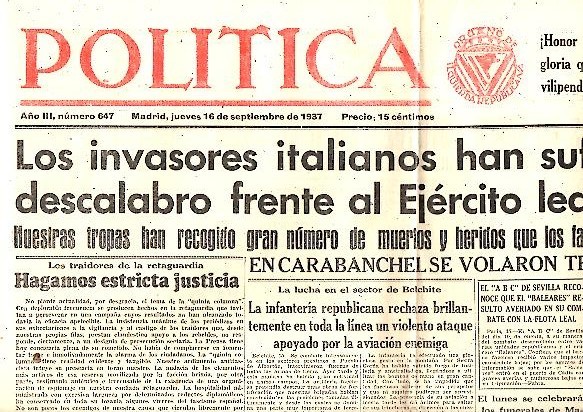POLITICA. AÑO III. N. 647. 16-SEPTIEMBRE-1937.