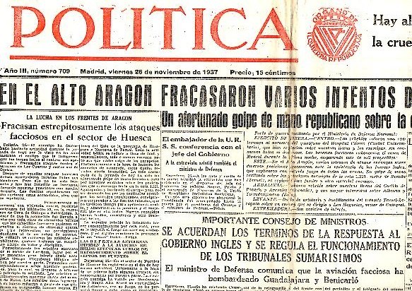 POLITICA. AÑO III. N. 709. 26-NOVIEMBRE-1937.
