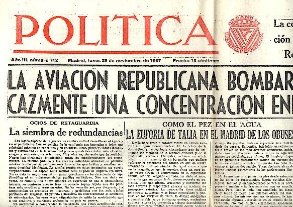 POLITICA. AÑO III. N. 712. 29-NOVIEMBRE-1937.